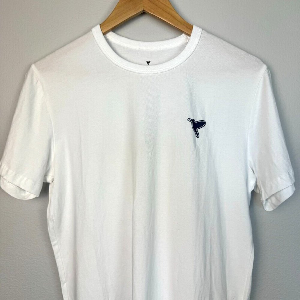 Birddogs Men T-Shirt Short Sleeve Crew Neck Palm Leaf Print Graphic White Medium - Picture 2 of 12